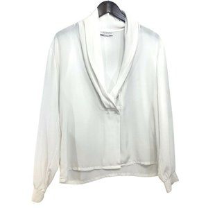 Impressions of California White Draped Blouse